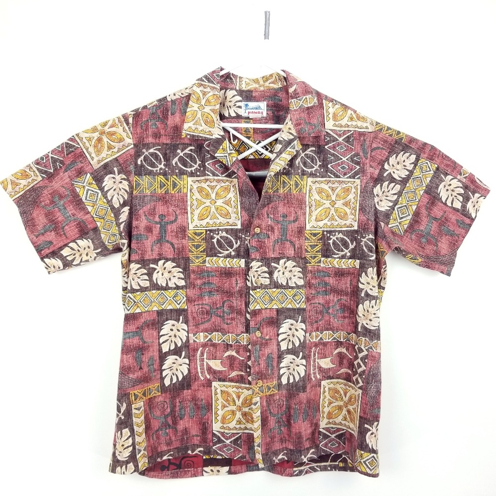 Hawaii Brand Shirt Red Reverse Print Aloha XL WA08